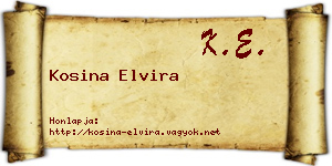 Kosina Elvira névjegykártya